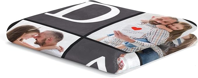 Gifts for Dad Customized Blanket with Photo, Make a Personalized Fathers Day Blankets with Picture to My Dad Custom Memories Souvenir Throw Blanket for Best Daddy Ever
