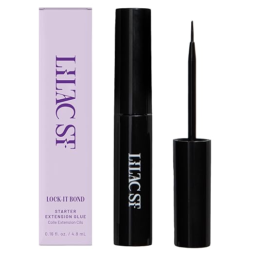 Lilac St - Lock-It-Bond (Black) - Beginner Lash Cluster Glue - Brush Tip Applicator - Strong Hold & Easy Removal - Waterproof - Sensitive Eyes Safe - Cruelty Free, Vegan, Women Founded - 0.16 fl oz