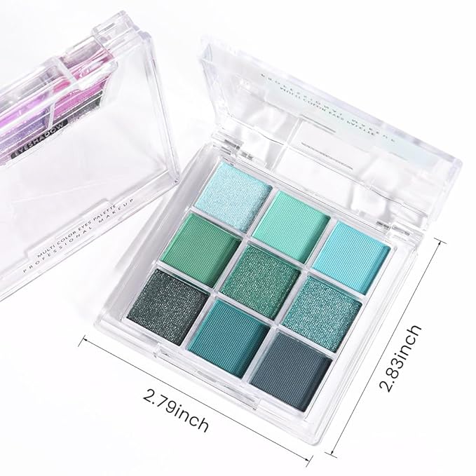9Colors Green Avocado Color Colorful Bright Eyeshadow Palette Makeup,Matte Sparkle Eye Shadow Palette Long Lasting Waterproof,Emerald Bright Eyeshadow Palette