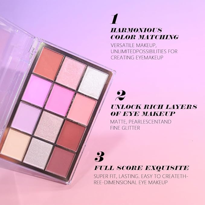 Silver Purple Mauve Eyeshadow Palette,Natural Neutral Warm Cream Light Colors Eyeshadow Palette,Eye Shadow Palette Long Lasting Naturing-Looking Make Up Pallets for Women,Vegan