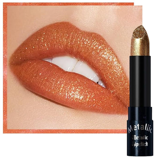 Kaely Glitter Metallic Lipstick, Shimmer Metallic Lipsticks for Women, High Pigmented Lip Gloss Long Lasting Waterproof Smudge Proof 24 Hour, Halloween Makeup, Vegan & Cruelty-Free, 05