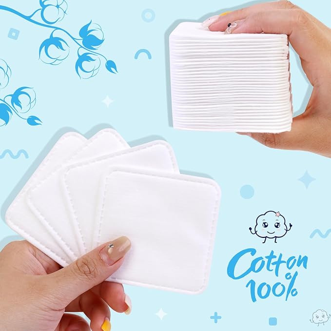 Eye Cotton Pads (160-Count) - 100% Pure Cotton, Lint-Free, Soft-Edged Design, Extra Large, Suitable for Eyes, Apply Toner, Remove Makeup, Spot Cleanse, Remove Nail Polish