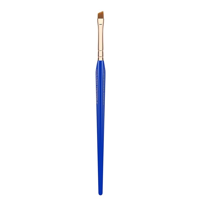 Bdellium Tools Professional Makeup Brush - Golden Triangle 762 Small Angle - With All Vegan and Soft Synthetic Fibers, For Shaping & Filling Eyebrows (Blue, 1pc)