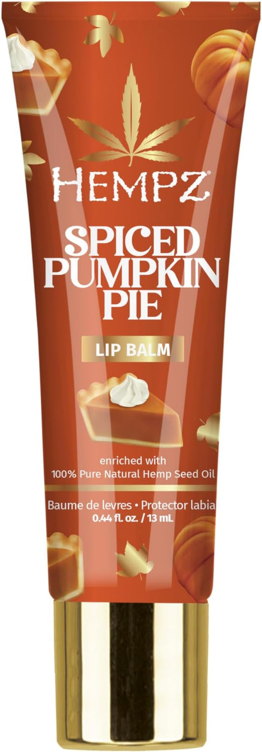 Hempz Spiced Pumpkin Pie Lip Balm, Nourishing Lip Care, Limited Edition Gloss, .44 fl.oz.