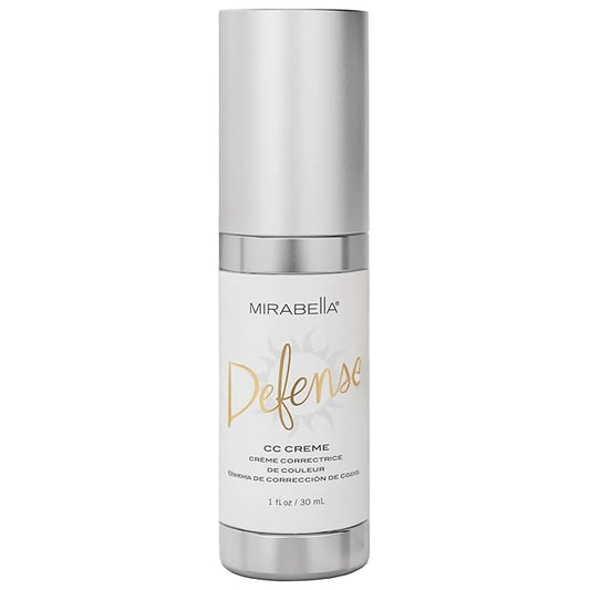 Mirabella Defense CC Creme Full Coverage Foundation with SPF 20, CC Cream Foundation with Sunscreen & Hyaluronic Acid, Oil Control with Salicylic Acid - Dark