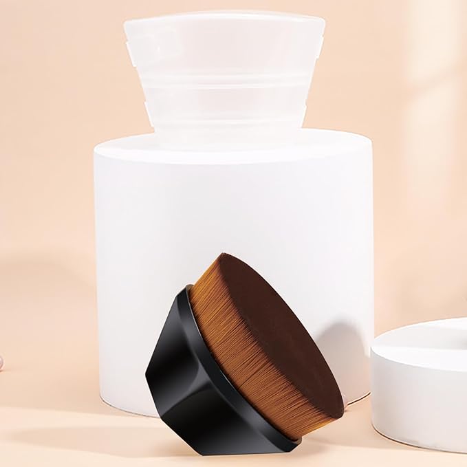 DUcare Self Tanner Brush, Large Tanning Foundation Brush for Face and Body, Kabuki Tan Applicator for Smooth and Even Coverage with Protective Case