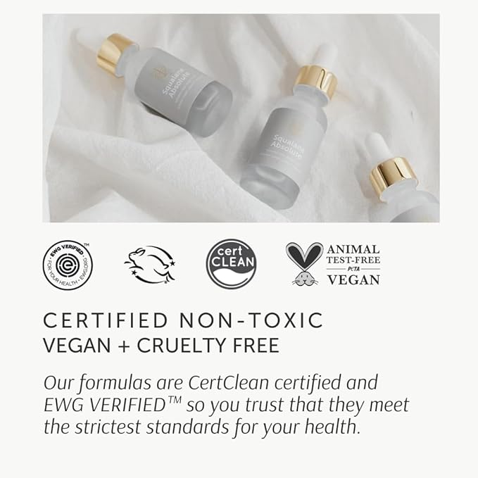 Squalane Absolute - EWG VERIFIED, for Skin Texture, Tone, and Youthful Radiance, 30ml/1oz