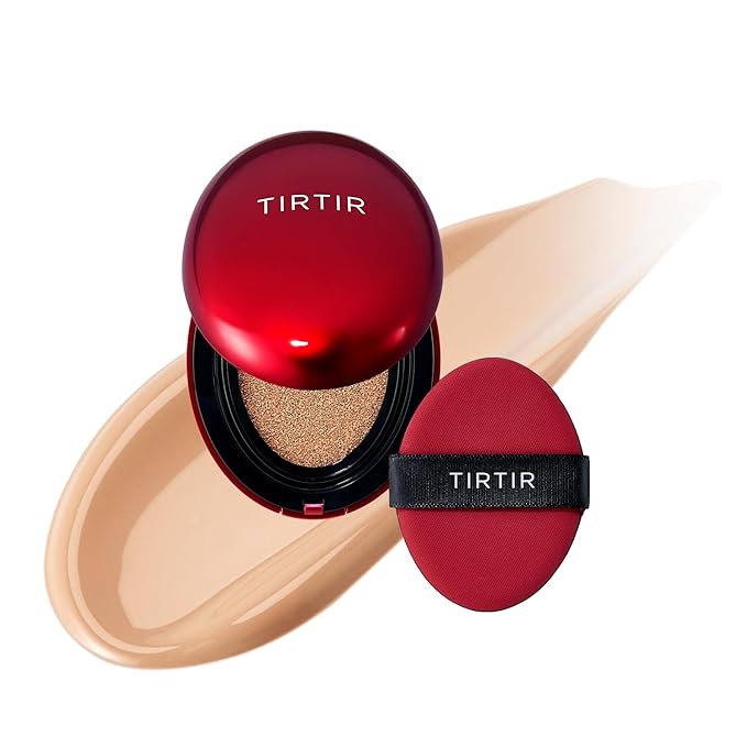 [*Mini Size*] TIRTIR Mask Fit Red Cushion Foundation | Full coverage, Weightless, Skin fit, Satin Glow Finish, Korean Makeup, beauty, Tattoo cover up, Buildable (#25N Mocha, 0.15 Fl Oz)