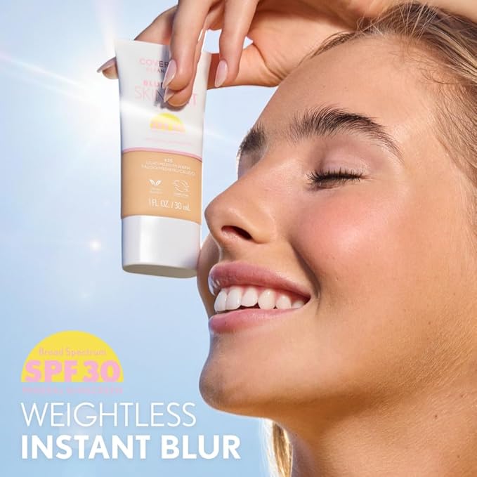 COVERGIRL Clean Fresh Blurring Skin Tint with SPF 30, 410 Fair Neutral, Liquid Foundation, Soft Matte Finish, Smooths, Brightens, Blurs Pores, Mineral Sunscreen, Vegan Formula