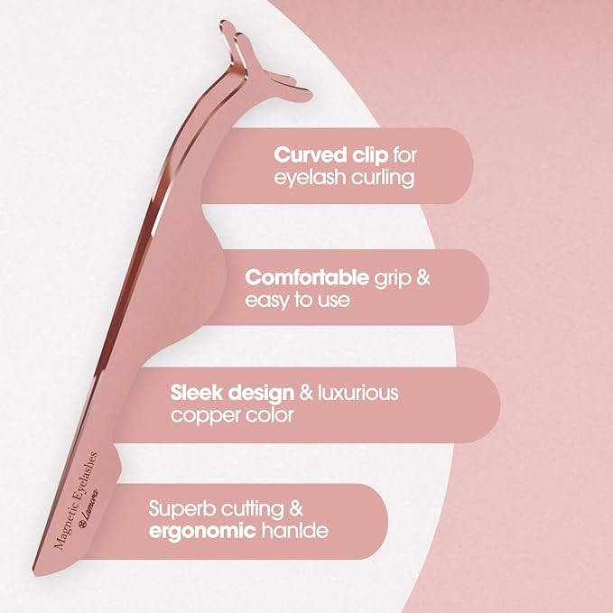 Lamora DIY Eyelash Extension Applicator Tool for Secure and Accurate Lash Placement and Easy Removal - Lightweight False Eyelash Tweezer Works with Clusters, Strip, Individual, and Magnetic Lashes