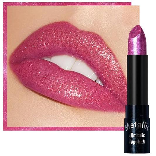 Kaely Glitter Metallic Lipstick, Shimmer Metallic Lipsticks for Women, High Pigmented Lip Gloss Long Lasting Waterproof Smudge Proof 24 Hour, Halloween Makeup, Vegan & Cruelty-Free, 06