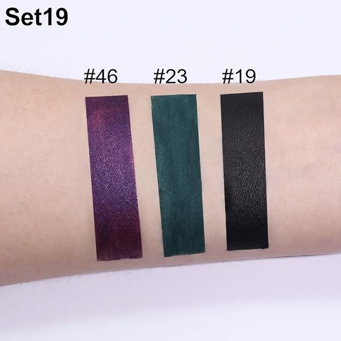 AMY'S DIARY Matte Dark Green Purple Black Plum Liquid Lipstick 3Pcs Sets,24-hour Lipstick Dark Deep Maroon Purple Plum black Lip Stain 24 Smudge Waterproof for Women (Set19)