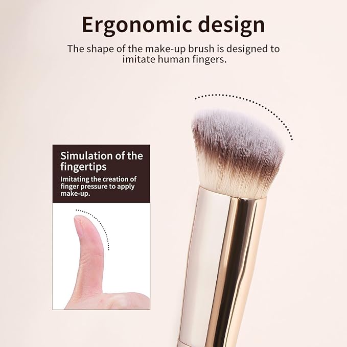 MAANGE Makeup Brushes 16 Pcs Premium Synthetic Makeup Brush Set Foundation Brush for Liquid Powder Concealer Precision Eyeshadows Blending (Gold)