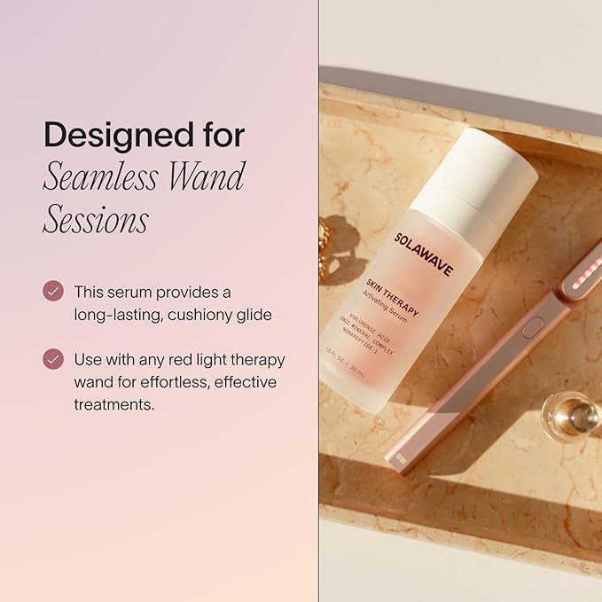 SolaWave Skin Therapy Activating Serum with 1 Refill | Enhance Red Light Therapy Wand Results | Hydrating Skincare for Microcurrent Galvanic Current