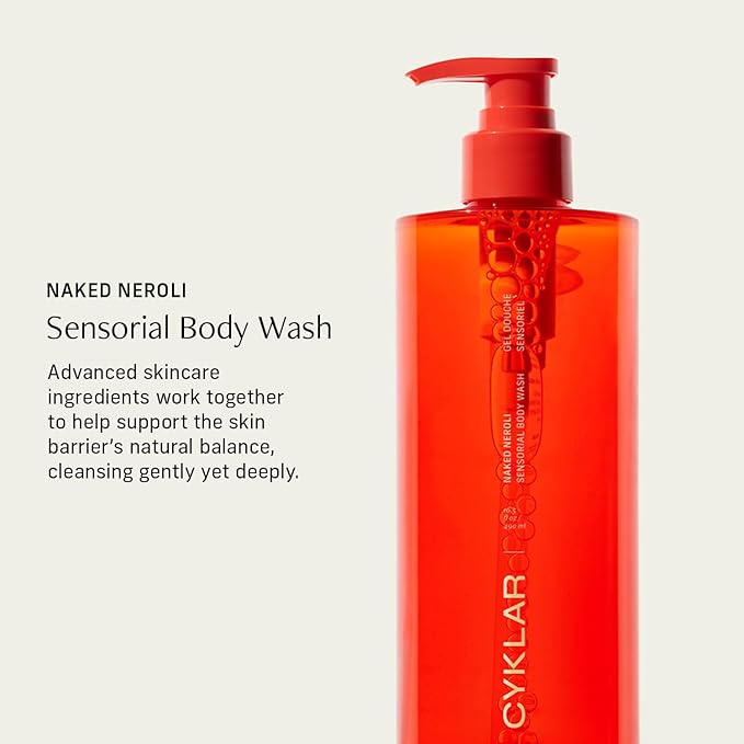 CYKLAR Sensorial Body Wash. Naked Neroli Hydrating Cleanser with Moisture Locking Multi-Oil Complex, Sodium PCA and Glycerin. Nourishing Shower Gel for Women and Men, 16.5 Fl Oz Luxury Bodywash
