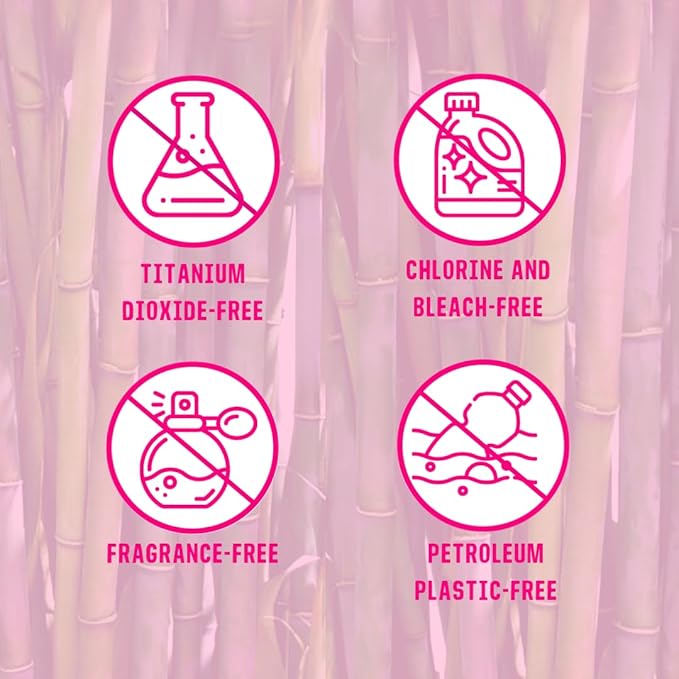 Flo Bamboo Day Period Pads with Wings (44 Pads) - Super Absorbent, Soft, Thin