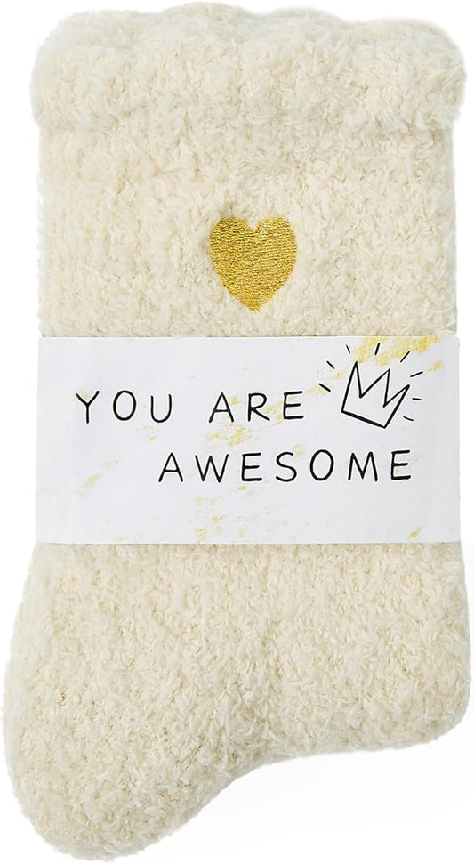 American Trends Coral Fleece Cloud Socks Ultra-Soft Fuzzy Warm Sleep Socks Cozy Unisex Gifts for Birthday Self-Care