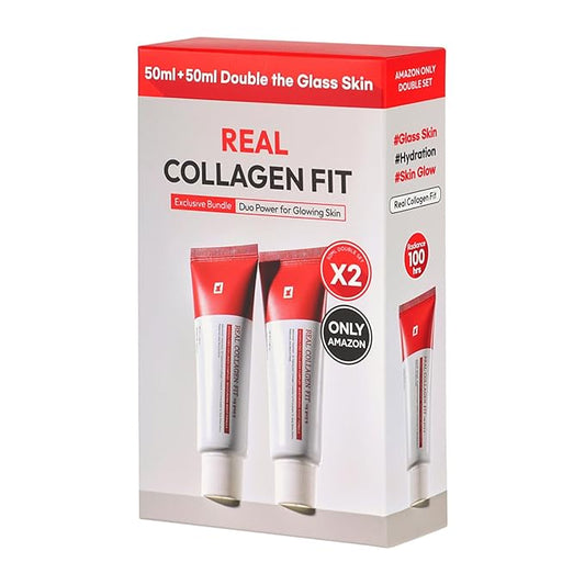 TOSOWOONG Real Collagen Fit, Hydrolyzed Collagen Wrapping Mask, Peel Off Facial Mask for elasticity, Hydrating, Glow, Glass Skin, Face Moisturizer, Self Care, Korean Skin Care, 1.69 fl. oz, Pack of 2