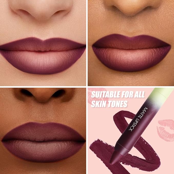 BINGBRUSH 2in1 Matte Lip Liner and Lipstick Combo, Lipstick for Women, Longwear Waterproof Lip Liner Pencil, Matte lipstick Smudge Proof lipstain, Women's Long Lasting Lip Makeup (6#Velvet Crush)