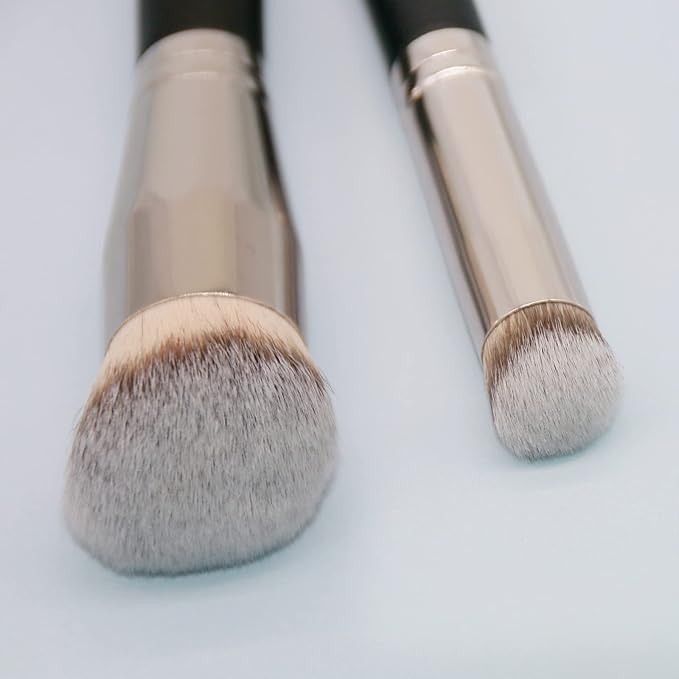 Makeup Brushes DPOLLA Pro Foundation Brush and Flawless Concealer Brush Perfect for Any Look Premium Luxe Hair Contour Brush Perfect for Blending Liquid,Buffing,Cream,Sculpting,Mineral Makeup