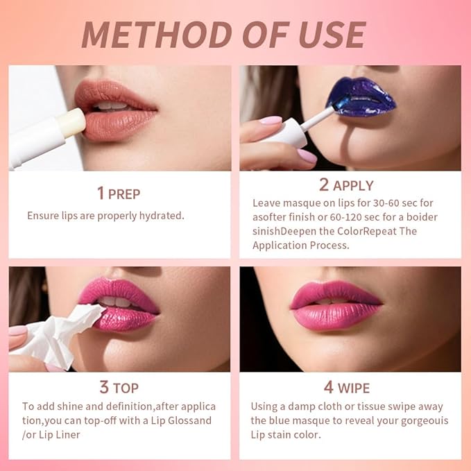Matte Lip Stain Wipe Off Masque - Peel Off Lip Stain Tattoo, All Day Peel Off Lip Tint,Long Lasting Lip Mask,Waterproof Transfer-proof Lip Liner Peel Off Lip Gloss,Stay Lip Makeup 03#