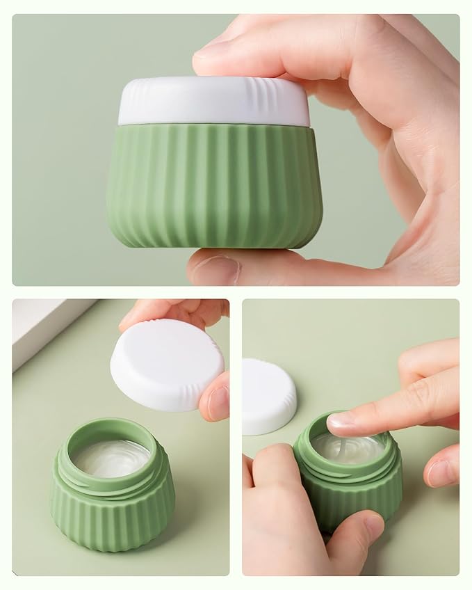 Travel Containers for Toiletries 4 Pack, TSA Approved Travel Size Toiletries, With Clear Bag Leak Proof Silicone Jars, Creams Jars Carrying Small Items