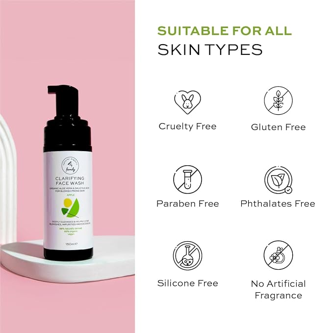 Clarifying Face Wash with Salicylic Acid - Facial Cleanser for Oily, Normal, and Combination Skin - Exfoliating, Pore Minimizing Formula for Teens