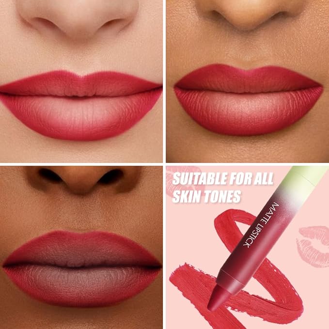 BINGBRUSH 2in1 Matte Lip Liner and Lipstick Combo, Lipstick for Women, Longwear Waterproof Lip Liner Pencil, Matte lipstick Smudge Proof lipstain, Women's Long Lasting Lip Makeup (4#Hot Shot)