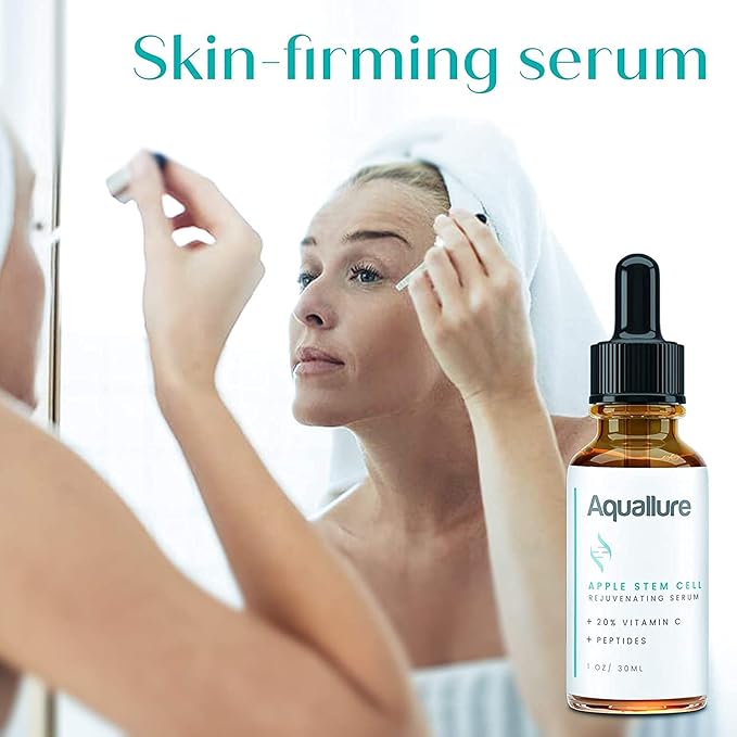 Complexion MD Anti-Aging Skin Care - Aquallure Apple Stem Cell Rejuvenating Serum - Anti Wrinkle Cream - Reduce Fine Lines & Wrinkles - with Peptides & Hyaluronic Acid (Bundle) (1 oz Each) (2 items)