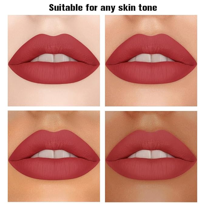 Dark Red Matte Lipstick Crayon Pencil Set,Velvet Lip Stick for Women 24 Hour Long Lasting Waterproof Lip Liner,Magic Lipstick 24 Hours Original Lip Liner Makeup Stain Long Lasting Waterproof