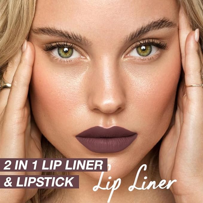 Deep Matte Crayon Lip Liner Lipstick Makeup, Precision Tip Matte Lip Crayon , Longwear Up To 24Hrs,Matt Lip Liner Make Up Smudge-Proof Lip Contour Waterproof for Women (Coffee Bean, Regular)