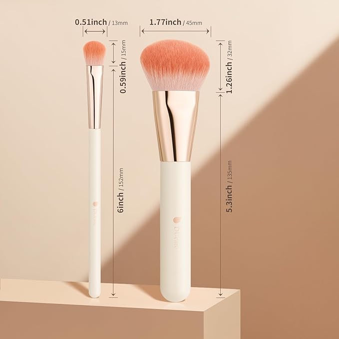 DUcare Foundation Contoured Brush - Concealer Brush Under-Eye Concealing and Contouring Makeup Brushes - Face Brush For Liquid Or Cream Foundations