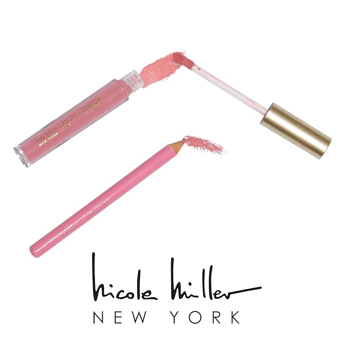 Nicole Miller Liquid Lipstick & Liner Collection | 6 Piece Set in Various Shades for Stunning, Long-lasting