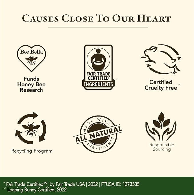 Bee Bella Lip Balm Variety 5 Pack Gift Set, Cherry, Pomegranate Mango, Vanilla Bean, Peppermint, & Lavender Vanilla, Gift, Organic Beeswax with Vitamin E, Handmade in USA