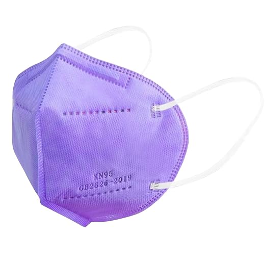 Purple KN95 Face Masks 100 Pack Breathable Disposable Face Masks
