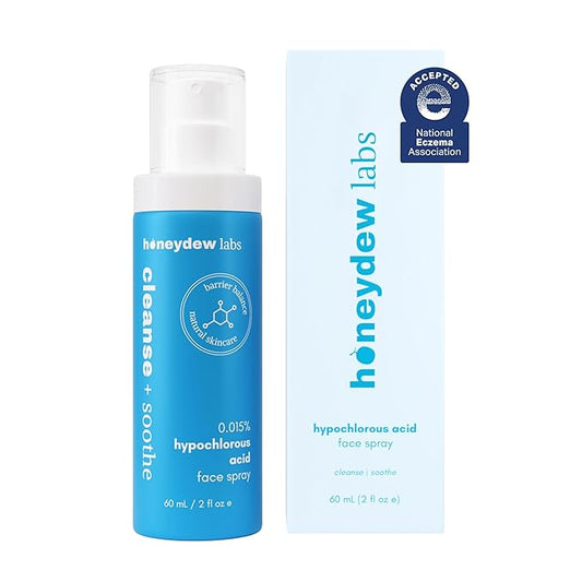 Honeydew Labs Hypochlorous Acid Spray – HOCl Face & Skin Mist for Acne, Eczema & Irritation – Multi-Purpose Skin Repair – Eyelid Cleanser, Post-Workout, Post-Procedure, Scalp, Sensitive Skin TSA 2 oz