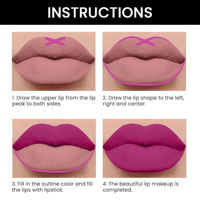 evpct 1Pcs Lip Liner and Lipstick Set Kit for Women, Matte Lips Kit with Lip Liner Lip Stains Long Lasting Waterproof 24 Hour Lipstick and Lip Liners Combo Lipliners Pencil 27#