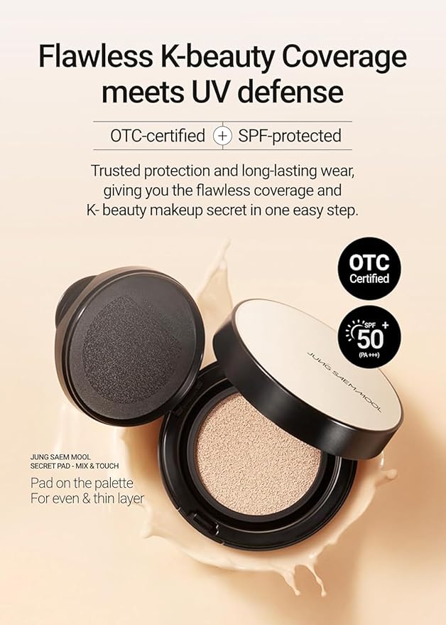 [JUNGSAEMMOOL OFFICIAL] Essential Skin Nuder Cushion (06 Pink Light) | Refill Not Included | Natural Finish | SPF50 Broad Spectrum | Makeup Artist Brand | Cream Foundation