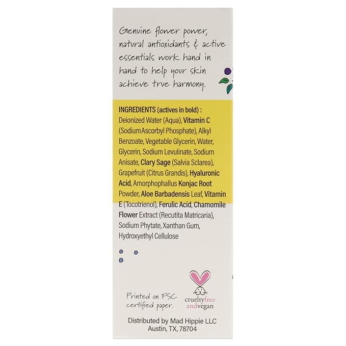 Mad Hippie Vitamin C Serum for Face with Hyaluronic Acid, Vitamin E & Ferulic Acid - Vitamin C Face Serum for Women/Men, Skin-Brightening Serum, 1.02 Fl Oz (Pack of 2)