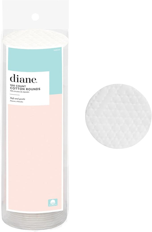 Diane Multi-Layer 2.4” Cotton Rounds, 100% Pure Cotton, Ideal for Makeup Removal, Nail Polish Touch-Ups, Skincare, and Everyday Household Use, 100 Count