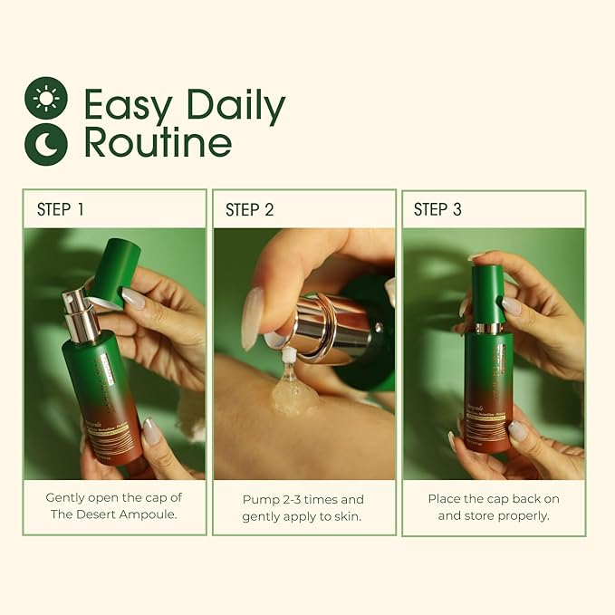 The Desert Ampoule | Intensive Hydration with MoistOasis | 82% Oasis-Plant Complex | Korean Skincare | Kbeauty | Vegan (47ml)