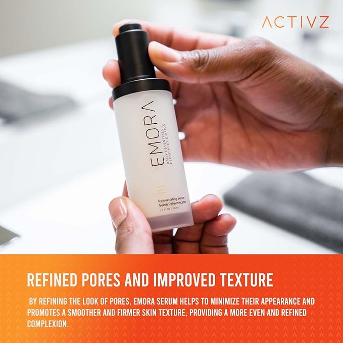 ACTIVZ Emora Rejuvenating Serum - Nourishes, Tones, Renews Skin with Saccharomyces Ferment, Rosa Canina, Niacinamide, Green Tea, and Vitamin E - 56ml
