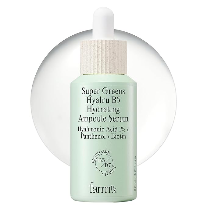 Farm Rx Super Greens Hyalru B5 Hydrating Ampoule Serum (latest version) - Korean Skin Care, Lightweight, All-Day Hydration. Hyaluronic Acid, Panthenol, Vegan (1fl oz)