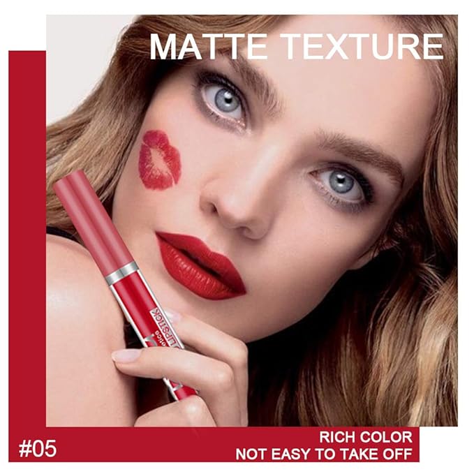 evpct 6Pcs Matte Liquid Lipstick Set Lip Stain Makeup Kit 24 Hour Long Lasting Waterproof Dark Red Stay on Lipsticks Set for Women Matt Lippies labiales larga duracion 24 C-01