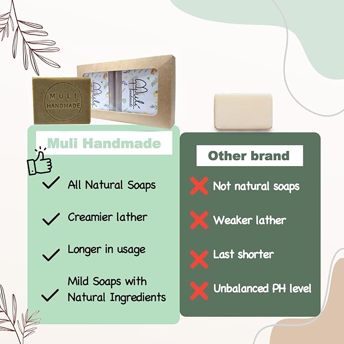 Natural Handemade Bar Soap for Men and Women with Essential oils, Scented Bar Soaps for Bath, Fragrance Regular Use Gift Set (Pack of 2) Artemisia Argy