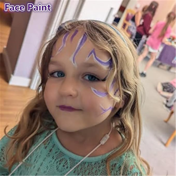 Go Ho 6 Colors Purple Face Body Paint,Cream Water Based Makeup for Adults Children Halloween Cosplay,Body Paint FX Makeup Palette,Professional Face Paint Purple Makeup