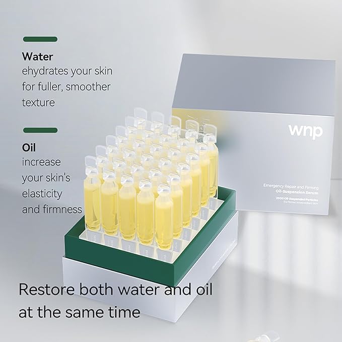 WNP Skincare Set – Oil Suspension Ampoules + Amino Acid Cleansing Gel + Firming Peel-Off Mask for Deep Hydration, Gentle Cleansing & Tightening Glow – For Sensitive & Dry Skin