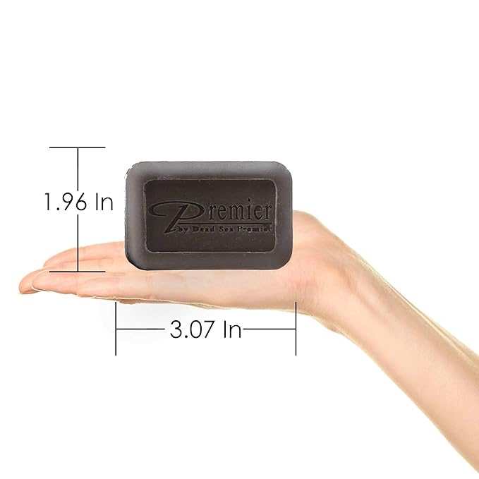 Premier Dead Sea Mineral MUD bar Natural body wash, face wash, hand soap, for all Skin Types. Therapeutic and Antibacterial, helps with Acne, Rosacea, Eczema and Psoriasis, 3.4 Oz