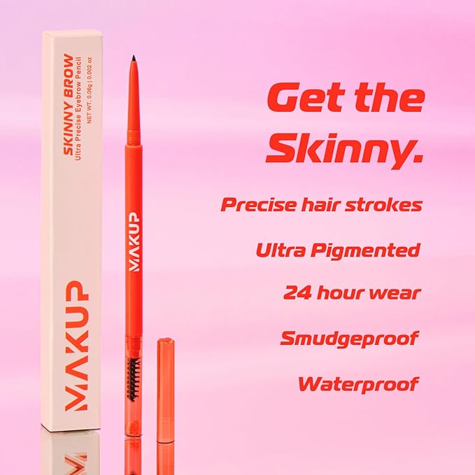 Makup Beauty Skinny Brow - Ultra Thin Eyebrow Pencil, Waterproof, Precise Micro Brow Pencil creates Hair-like Strokes for Full, Natural Brows Black (Caviar)
