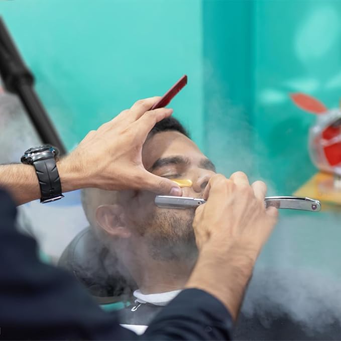 Artist hand Black Facial Steamer Professional Beard Steamer for Men Face Steamer for Shaving & Skin Care for Barbershop, Salon, Spa Use